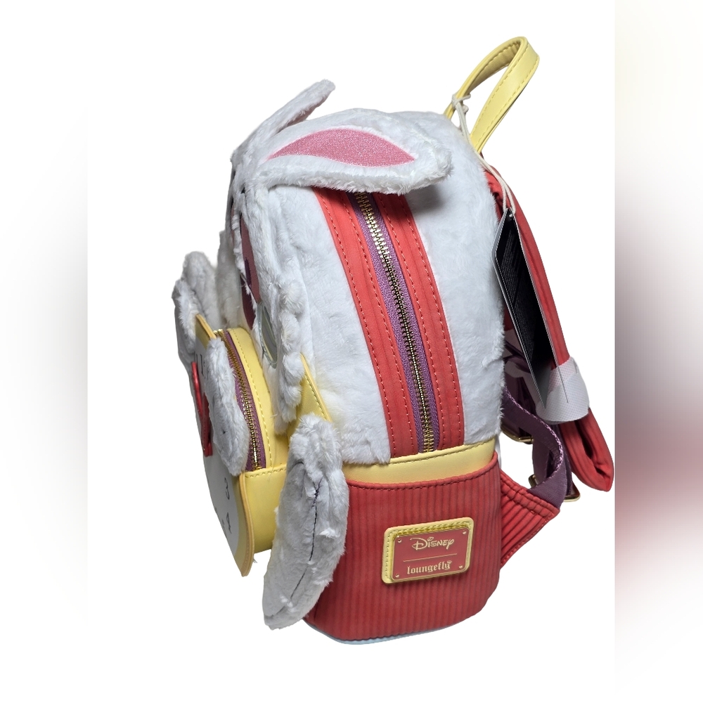 Loungefly Disney Alice Wonderland White Rabbit Fuzzy Mini Backpack NWT SOLD OUT - Picture 2 of 6